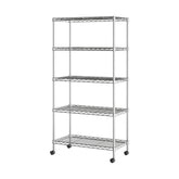 Seville Classics 5-tier wire shelving unit on wheels for versatile organization.