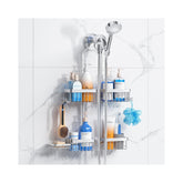 Sewulidon hanging shower caddy mounted over the head for organized toiletries