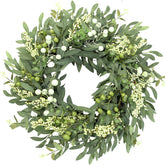 Sggvecsy eucalyptus wreath on front door with 21-inch lush greenery