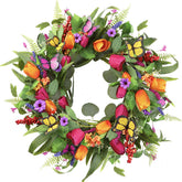Sggvecsy 22-inch tulip wreath for a welcoming front door
