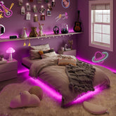 SHA CERLIN Floating Bed Frame twin angle view highlighting its sleek, modern design.