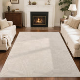 SHACOS soft cozy arch-pattern rug with high-low pile enhances warmth in living spaces