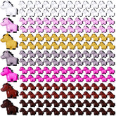 Shappy 80-piece mini horse figures set for charming terrarium decor.