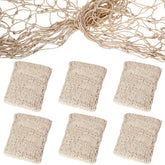 Shappy natural fish net 6-pack wall hanging beige for nautical party dΓ©cor.
