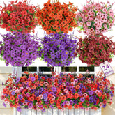SHareconn 24 bundles outdoor artificial flowers on vivid display for curb appeal.