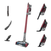Shark cordless vacuum overview in red highlighting lightweight design for fast, easy cleaning.