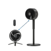 Shark FlexBreeze fan head transitioning from pedestal to tabletop for versatile cooling.