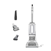 Shark Navigator upright vacuum showing pet hair pickup versatility on furniture