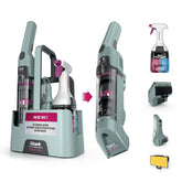 Shark StainForce compact-cleaner on a carpet spill.