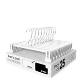Sharpty pant and skirt hangers with non-slip clips for secure, wrinkle-free garments
