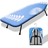 SheeChung mini ironing board with blue leaf foldable cover for compact spaces.