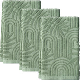 Shemilly leaves hand towel sage green soft and absorbent for quick drying
