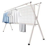 Shengshi 95-inch foldable drying rack indoors and outdoors, offering ample space for large laundry.