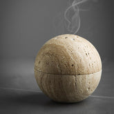 SHICANGSHIYE travertine burner round bowl shows natural texture for serene decor
