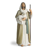 ShineOnAngel Good Shepherd statue with Jesus holding a lamb, 9.5 inches, ideal focal point for prayer corners.