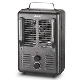 Shinic space heater front view showing durable metal housing