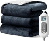 Shodu heated blanket with soft flannel throw for cozy warmth