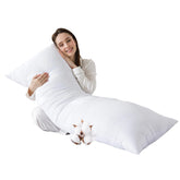 SHOUREN cotton body pillow insert close-up, showing soft, breathable fabric for cooler nights