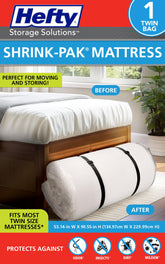 Shrink-Pak twin mattress bag for moving protects your mattress during relocation.