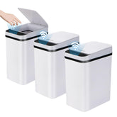 SHTALHST 3 Pack automatic trash can with lid shows slim profile for compact spaces.