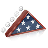 SHTALHST flag display case on wall mount with durable wood finish for memorial use