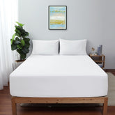 Shunjie.Home king-size fitted sheet in white, 600 TC Egyptian cotton, for luxurious softness.