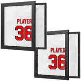 Sibosen 2-pack 13x13 jersey display frame front view with UV protection