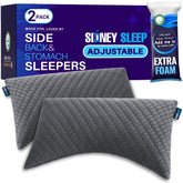 Sidney Sleep adjustable loft pillow from side view, customize firmness for comfort.