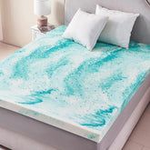 SIEMOUR 3-Inch memory foam topper on a queen bed for enhanced comfort and support