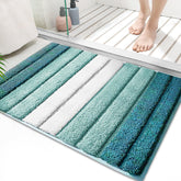 SiliPacks turquoise 20x32 rug with non-slip bottom for safe bathroom use.