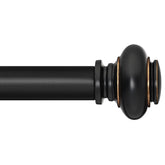SIMEWIN black curtain rod extended length for versatile window sizing.