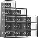 SIMPDIY 12-pack clear shoe boxes with lids for organized closet space