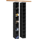 Simple Houseware 2-pack ten-shelves hanging organizer in black for maximizing vertical closet storage.