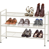 Simple Houseware 3-Tier stackable shoes rack front view showing space-saving design