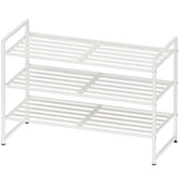 Simple Houseware 3-Tier Stackable Shoes Rack in white for compact entryways.