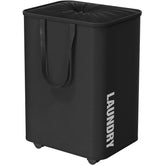 Simple Houseware 82L laundry basket with wheels for easy, hands-free transport.