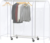 Simple Houseware clear garment rack cover with zipper access for easy loading