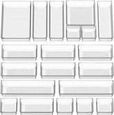 Simple Houseware drawer organizers full set arranged in a drawer for makeup and office items