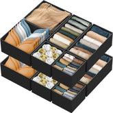 Simple Houseware foldable drawer organizer with four large boxes for bras and towels.