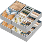 Simple Houseware foldable drawer organizer gray for closet organization and space saving