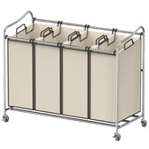 Simple Houseware laundry sorter cart chrome frame shows a sturdy, smooth-rolling design.