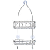 Simple Houseware shower caddy with 2-tier basket keeps tall bottles organized