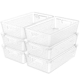 Simple Houseware stackable basket collection maximizes space in pantry or closet.