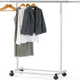 Simple Houseware garment rack assembled view for portable closet replacement.