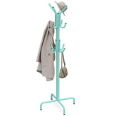 Simple Houseware standing coat hanger with 12 hooks in turquoise for organized entryways.