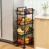 Simple Trending 4-tier rolling cart side view for organized kitchen storage.