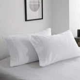 Simple&Opulence linen pillowcase in white, queen size, soft and breathable for better sleep.
