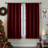 Simplebrand Ava Burgundy blackout curtains front view showing rich wine color for cozy bedroom privacy