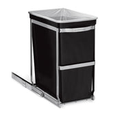 Simplehuman 30L under-counter trash can front view with concealed, easy-access pull-out design