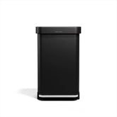 simplehuman 45L rectangular trash can with pedal for hands-free waste disposal